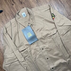 Black Stallion FR Work Shirt Mens XL Khaki Flame Resistant Snap Up FS7-KHK NWT